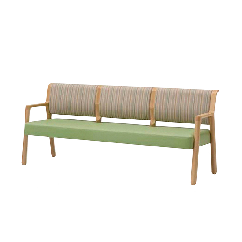 3-Seater Hospital Waiting Room Bench | Solid Wood Medical Clinic Seating for Nursing Home & Healthcare Facility Reception