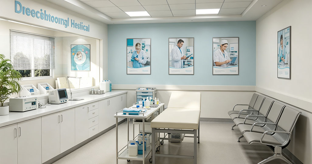Pediatric hospital nursery cabinets