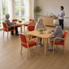 Senior Dining Set for Care Homes Elderly Dinning Swivel Chairs and Petal Tables