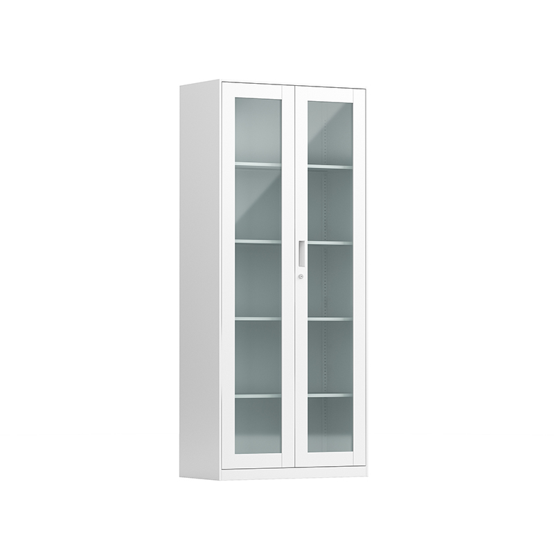 Glass Door Metal Filing Cabinet with Lockable Steel Doors