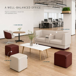 Leather Office Sofa & Lounge Seating Set for Office Rest Areas