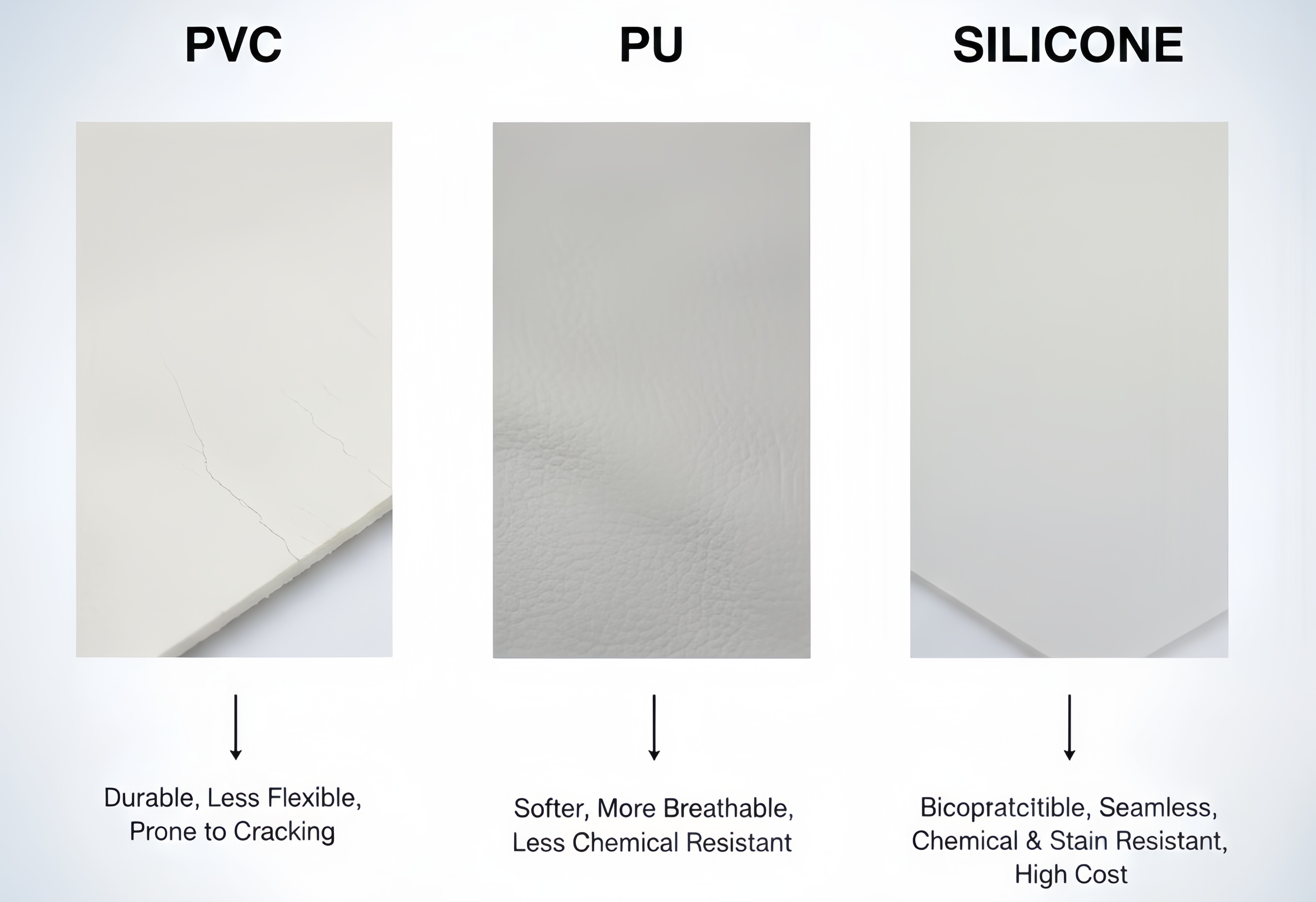 PVC vs. PU vs. Silicone