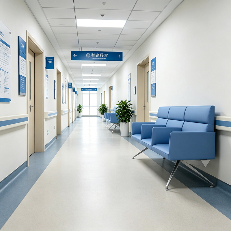 Hospital Waiting Room Chairs - 3-Seater PU Leather Reception Bench for Medical Lobby
