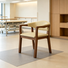 Senior Living Dining Chairs - Wood Grain Metal Assisted Living Armchairs and Nursing Home Patient Room Seating