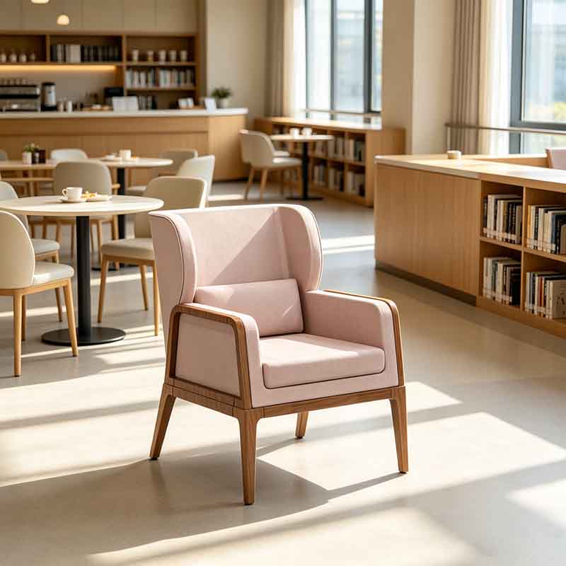 Healthcare Nursing Home Chairs - Wood Grain Metal Assisted Living Armchairs and Senior Patient Patient Patient Patient Room High-Back Lounge Seating