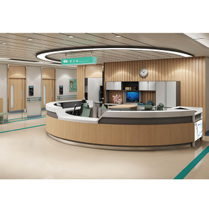 Custom Hospital Nurse Station Reception Desk Furniture - Anti-microbial Solid Surface Medical Clinic Consultation Counters