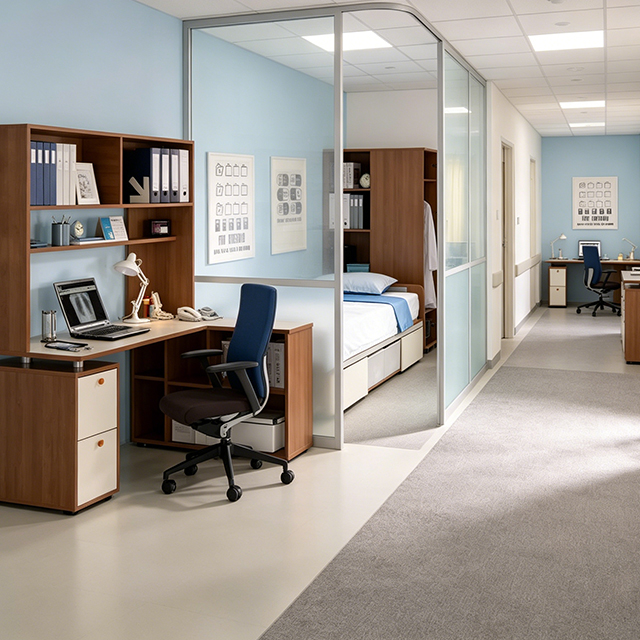 Modular Hospital Locker Room Furniture | Custom Medical Staff Changing Cabinets