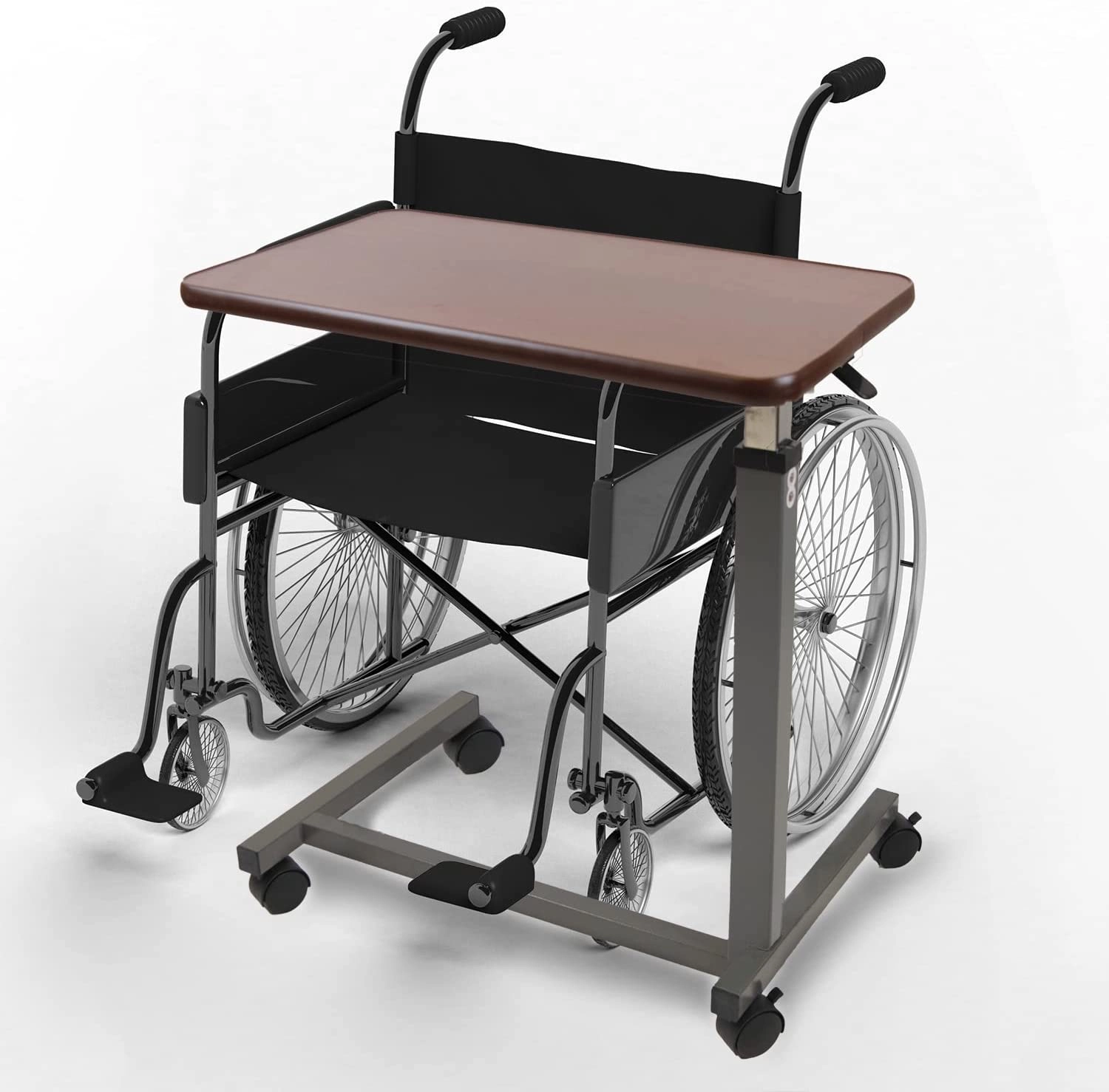 Height Adjustable Hospital Bed Table For Bed And Recliner Chair