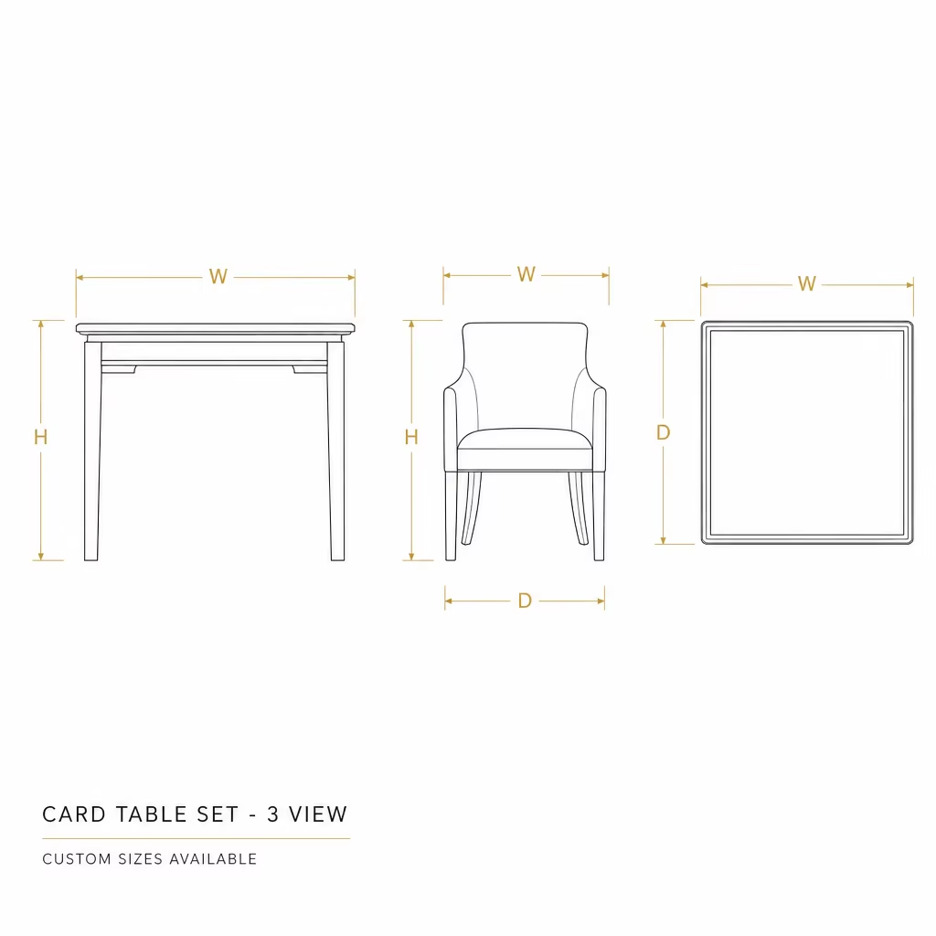 Chess and Card Room Furniture Set with Mahjong Table and Armchairs